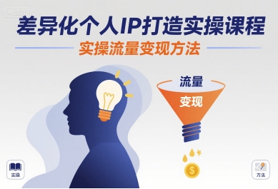 差异化个人IP打造实操课程，实操流量变现方法-资源云