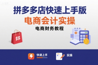 拼多多店快速上手版电商会计实操-电商财务教程-资源云
