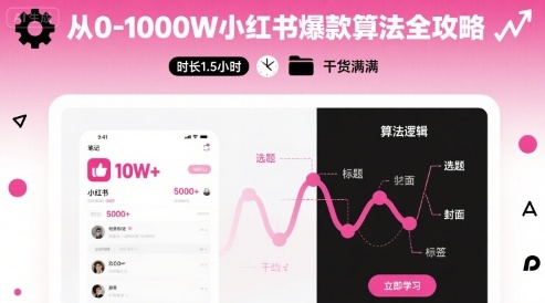 从0-1000W小红书爆款算法全攻略，时长1.5小时，干货满满-资源云