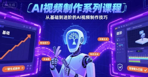 AI视频制作系列课程，从基础到进阶的AI视频制作技巧全涵盖-资源云