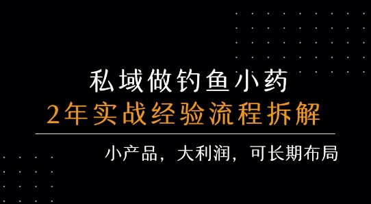 私域做钓鱼小药 每单利润3张+ 详细流程拆解-资源云