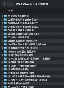 100+COZE扣子工作流合集-资源云