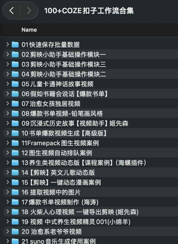 100+COZE扣子工作流合集-资源云