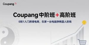 Coupang中阶班+高阶班 0到1入门跨境电商 在家一台电脑挣韩国人的钱-资源云