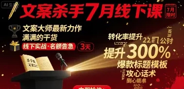 文案杀手7月线下课 ​文案大师最新力作 满满的干货-资源云