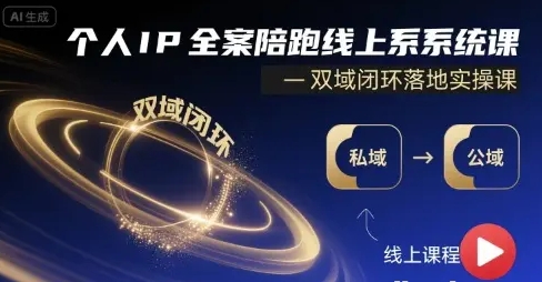 个人IP全案陪跑线上系统课 双域闭环落地实操课-资源云