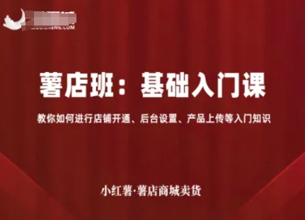 小红薯薯店商城卖货，基础入门课，教你如何进行店铺开通、后台设置、产品上传等入门知识-资源云