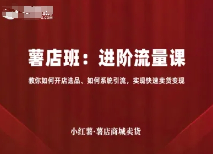 小红薯薯店商城卖货，进阶流量课，教你如何开店选品、如何系统引流，实现快速卖货变现-资源云