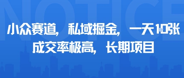 小众赛道，私域掘金，一天多张，成交率极高，长期项目-资源云