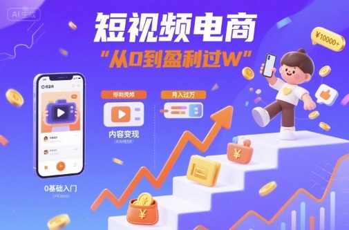 短视频电商：短视频变现从0到盈利过W-资源云