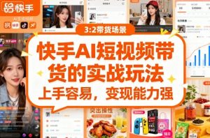 快手ai短视频带货的实战玩法,上手容易,变现能力强-资源云