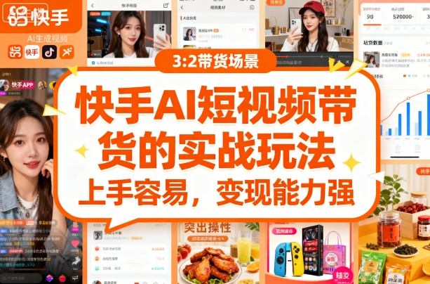 快手ai短视频带货的实战玩法，上手容易，变现能力强-资源云