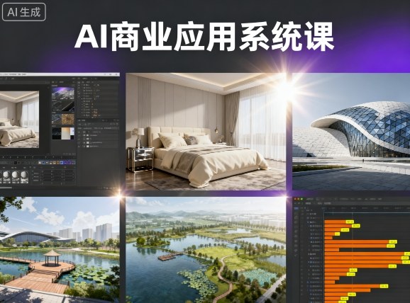 AI商业应用系统课，室内-软装-建筑-景观，智能设计+效果图+动画画实战-资源云