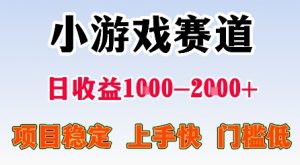 最新小游戏赛道,日收益1k-2k+,项目稳定上手快门槛低,在家就可以自己创业【揭秘】-资源云