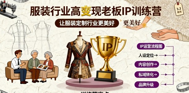 服装行业高变现老板IP训练营，让服装定制行业更美好-资源云