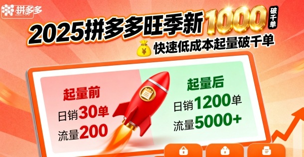 2025拼多多旺季新老店铺——快速低成本起量破千单-资源云