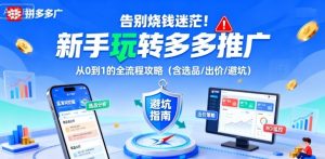 告别烧钱迷茫！新手玩转多多推广：从0到1的全流程攻略（含选品/出价/避坑）-资源云