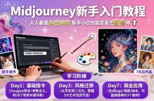 midjourney新手入门教程:人人都是AI艺术家,新手小白也能变身艺术大师-资源云
