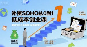外贸SOHO从0到1低成本创业课,能够立刻上手实操与落地执行-资源云