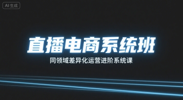直播电商系统班，同领域差异化运营进阶系统课-资源云