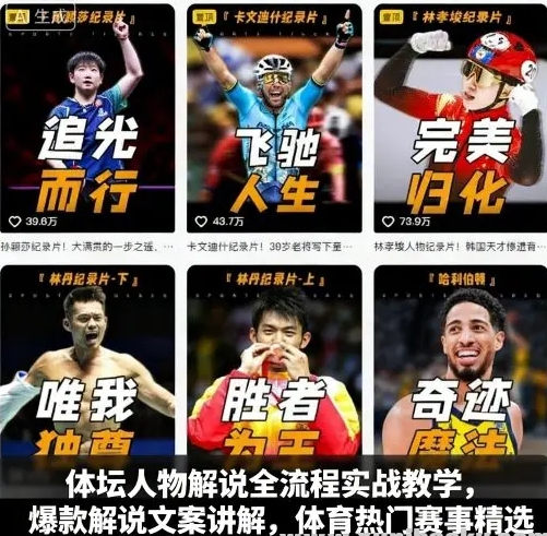 体坛人物解说全流程实战教学 爆款解说文案讲解 体育热门赛事精选-资源云