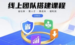 线上团队搭建课程 省社保 聚人才 降成本 增利润 团队管理必看-资源云