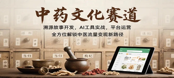 中药文化赛道 溯源故事开发 AI工具实战 平台运营 全方位解锁中医流量变现新路径-资源云