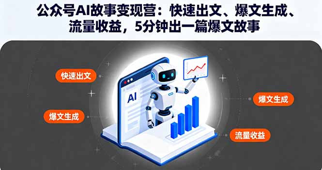 公众号AI故事变现营：快速出文、爆文生成、流量收益，5分钟出一篇爆文故事-资源云