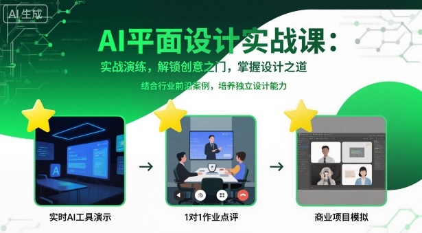 AI平面设计实战课，实战演练，解锁创意之门，掌握设计之道-资源云