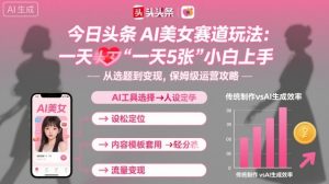 今日头条AI美女赛道玩法，一天轻松5张，小白轻松上手-资源云