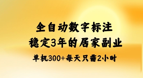 全自动数字标注，稳定3年的蓝海项目，居家也能矩阵开干的副业，单机日入3张+【揭秘】-资源云