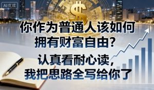 付费文章:你作为普通人该如何拥有财富自由?认真看耐心读,我把思路全写给你了-资源云