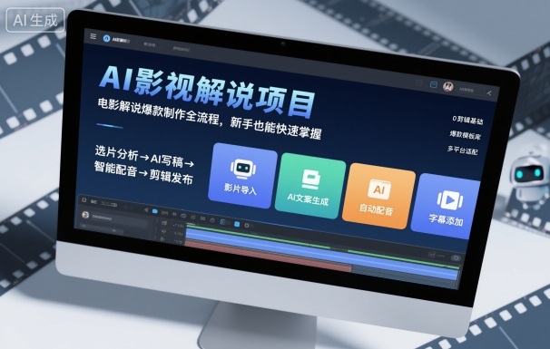 AI影视解说项目，电影解说爆款制作全流程，新手也能快速掌握-资源云