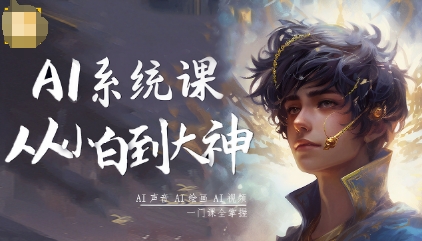 AI系统课程，从小白到大神系统学AI，AI声音-AI绘画-AI视频一门课全掌握-资源云