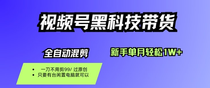 视频号黑科技短视频带货，新手一个月也1W+，纯搬运一刀不用剪，零投入【揭秘】-资源云
