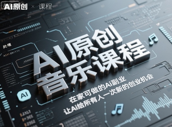 AI原创音乐课程，在家可做的Ai副业，让Ai给所有人一次新的创业机会-资源云