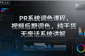 PR系统调色课程,视频后期调色,纯干货无废话系统讲解-资源云