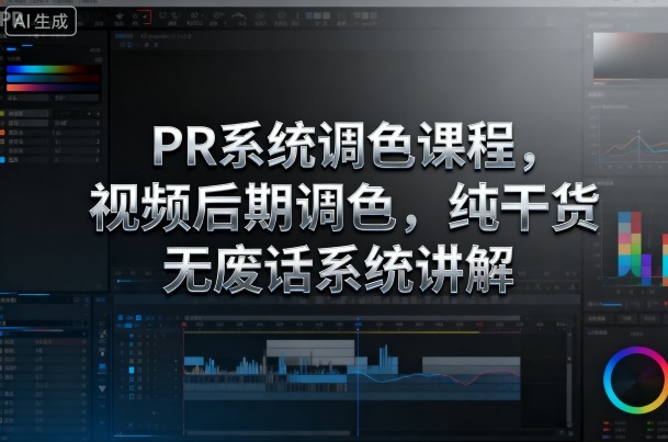 PR系统调色课程，视频后期调色，纯干货无废话系统讲解-资源云