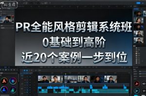 PR全能风格剪辑系统班,0基础到高阶,近20个案例一步到位-资源云