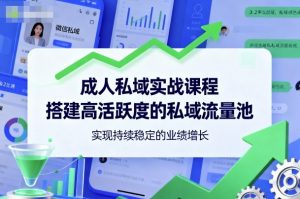 成人私域实战课程,搭建高活跃度的私域流量池,实现持续稳定的业绩增长-资源云
