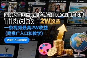 国际版醒图Hypic拉新项目TikTok推广教学,一条视频最高2W收益(附推广入口和教学)-资源云
