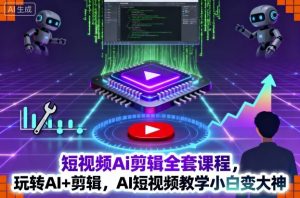 短视频Ai剪辑全套课程,玩转AI+剪辑,AI短视频教学小白变大神-资源云