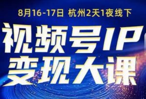视频号ip变现大课8月16-17日线下课,一次性讲透视频号矩阵、投放、引流、转化的全流程SOP-资源云