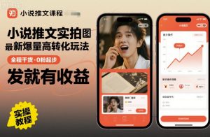 小说推文实拍双图文最新爆量高转化玩法，全程干货，0粉起步，发就有收益-资源云