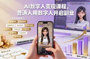 AI数字人变现课程,普通人用数字人开启副业-资源云