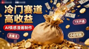公众号冷门赛道,用AI做情感漫画,7天开通流量主,操作简单,小白可玩-资源云