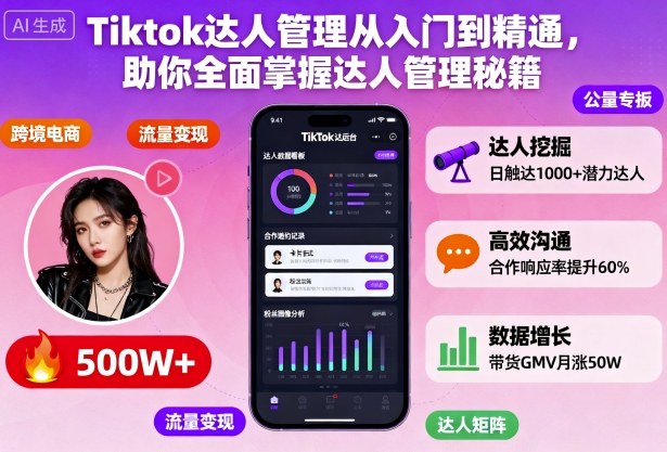 Tiktok达人管理从入门到精通，助你全面掌握达人管理秘籍-资源云