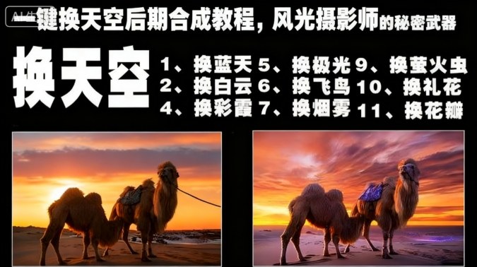 一键换天空后期合成教程，风光摄影师的秘密武器-资源云