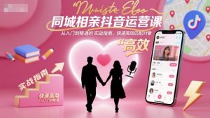 同城相亲抖音运营课,从入门到精通的实战指南,快速高效匹配对象-资源云