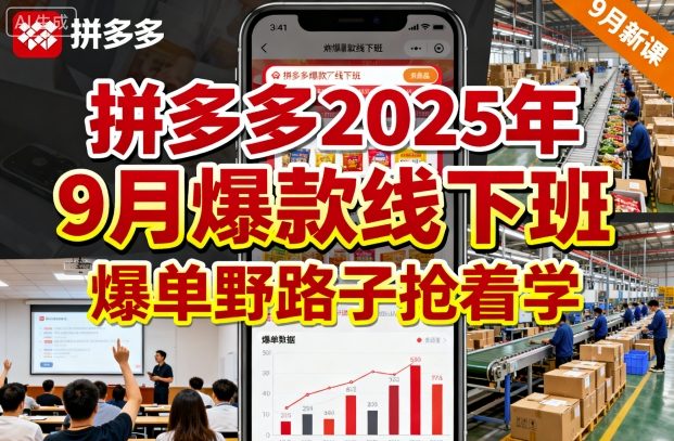 拼多多2025年9月爆款线下班，爆单野路子抢着学-资源云